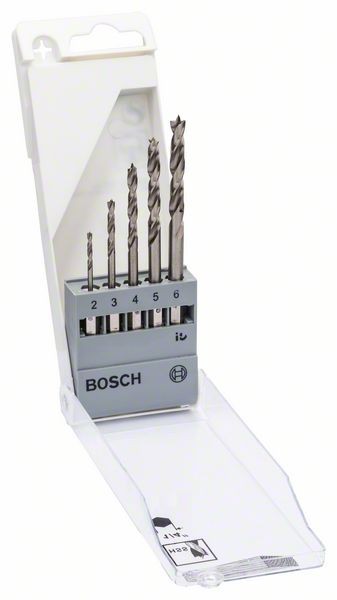 Bosch 5-tlg. Holzbohrer-Set mit Sechskantschaft, 2–6 mm 2608595525