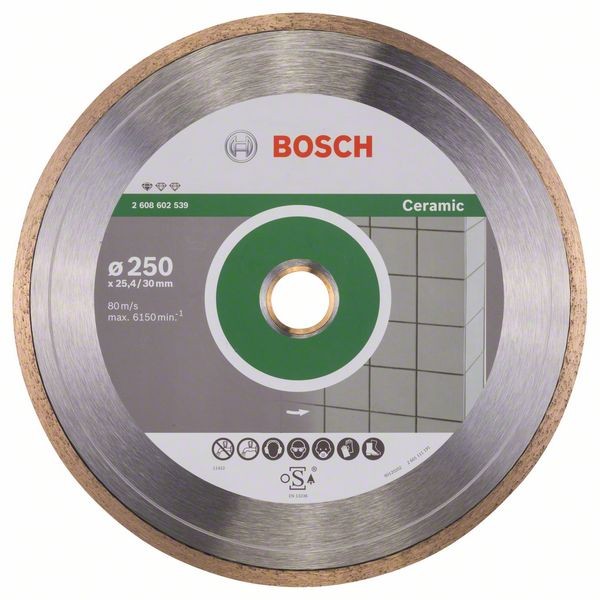 Bosch Diamanttrennscheibe for Ceramic, 250 x 30 + 25,40 x 1,6 x 7 mm 2608602539