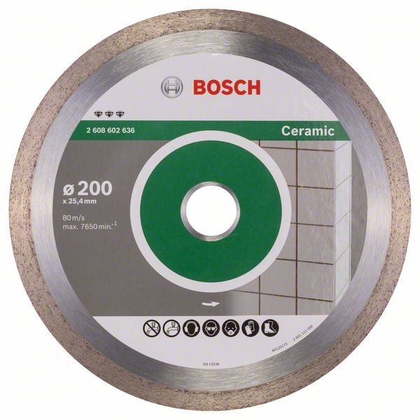 Bosch Diamanttrennscheibe Best for Ceramic, 200 x 25,40 x 2,2 x 10 mm 2608602636