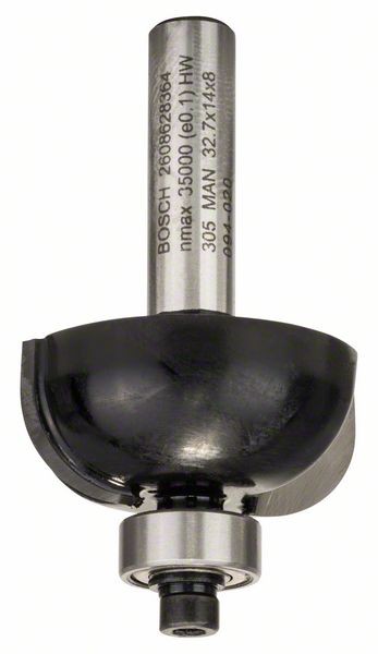 Bosch Hohlkehlenfräser, 8 mm, R1 10 mm, D 32,7 mm, L 14 mm, G 55 mm 2608628364