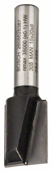 Bosch Nutfräser, 8 mm, D1 15 mm, L 19,6 mm, G 51 mm. Für Handfräsen 2608628387