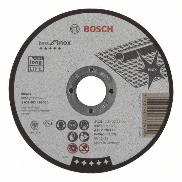 Bosch Trennscheibe gerade Best for Inox A 46 V INOX BF, 125mm, 1,5 mm 2608603496