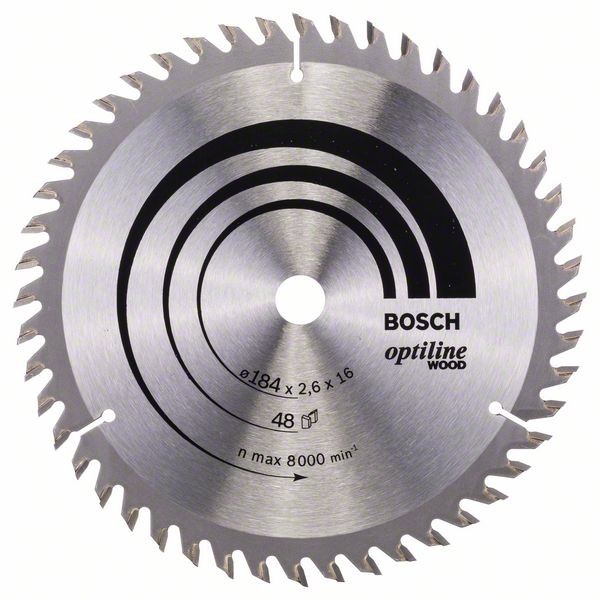 Bosch Kreissägeblatt Optiline Handkreissägen, 184 x 16 x 2,6 mm, 48 2608641181