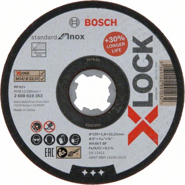 Bosch X-LOCK Standard for Inox, 125 x 1,6 mm, T41 2608619363