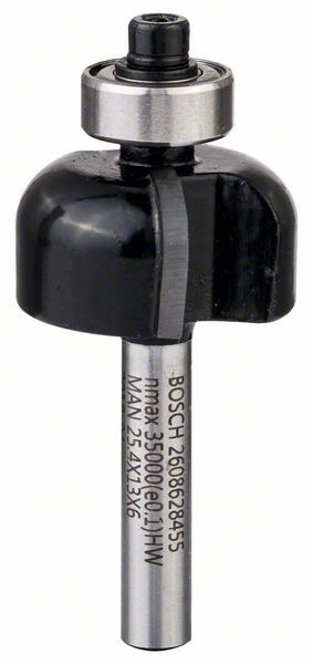 Bosch Hohlkehlenfräser, 6 mm, R1 6,4 mm, D 25,4mm, L 12,6 mm, G 54 mm 2608628455