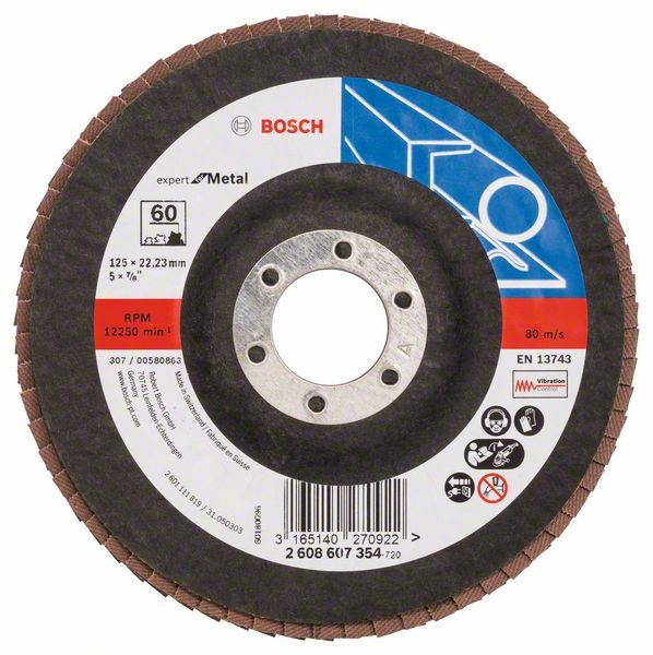 Bosch Fächerschleifscheibe X551, gerade, 125 mm, 60, Glasgewebe 2608607354