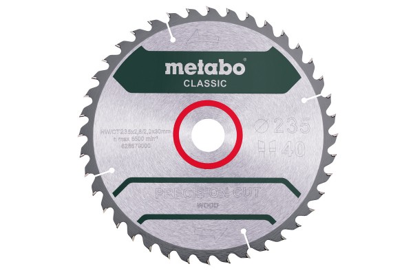 Metabo PrecisionCutClassic 235x30 40 WZ 15°, 628679000