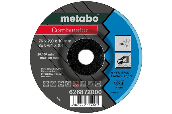 Metabo 3 Combinator 76x2,0x10 mm Inox, 626872000