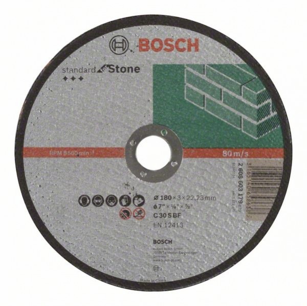 Bosch Trennscheibe gerade Standard for Stone C 30S BF, 180 mm, 3,0 mm 2608603179