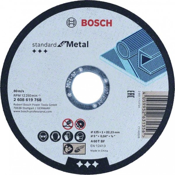 Bosch Standard for Metal Trennscheibe gerade, 125 mm, 22,23 mm 2608619768
