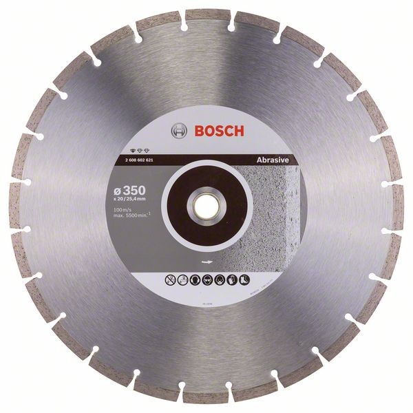 Bosch Diamanttrennscheibe Standard, 350 x 20,00/25,40 x 2,8 x 10 mm 2608602621