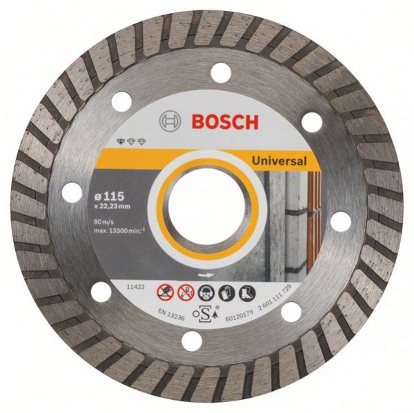 Bosch Diamanttrennscheibe Turbo, 115x22,23x2x10 mm, 1er-Pack 2608602393