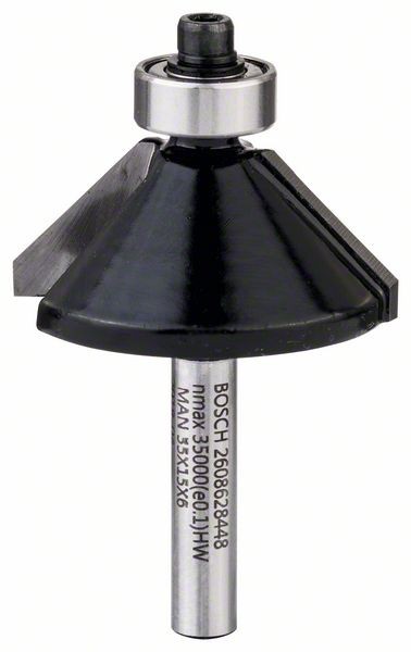 Bosch Fasefräser, 6 mm, D1 34,9 mm, B 11,1 mm, L 14,7 mm,G 56 mm, 45° 2608628448