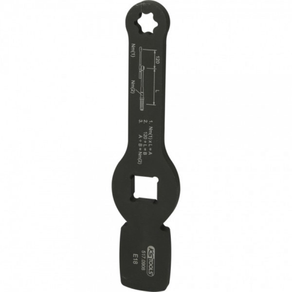 KS Tools 3/4&quot; Schlag-Torx-E-Schlüssel mit 2 Schlagflächen, E18, 517.0908
