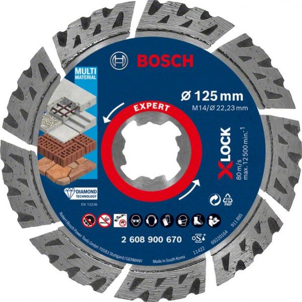 Bosch EXPERT MultiMaterial X-LOCK, 125 x 22,23 x 2,4 x 12 mm 2608900670