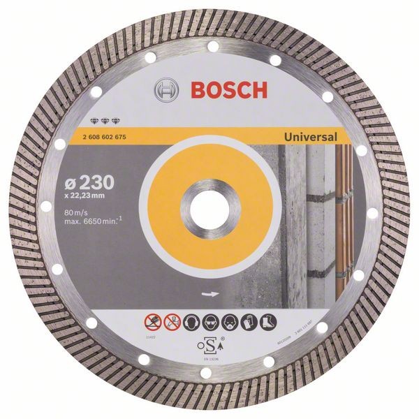 Bosch Diamanttrennscheibe Best for Turbo, 230 x 22,23 x 2,5 x 15 mm 2608602675