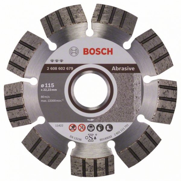 Bosch Diamanttrennscheibe Best for Abrasive, 115 x22,23 x 2,2 x 12 mm 2608602679