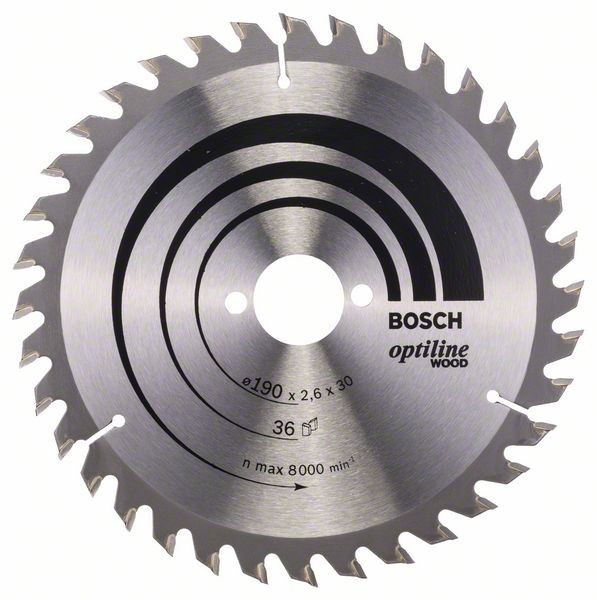 Bosch Kreissägeblatt Optiline Handkreissägen, 190 x 30 x 2,6 mm, 36 2608640616