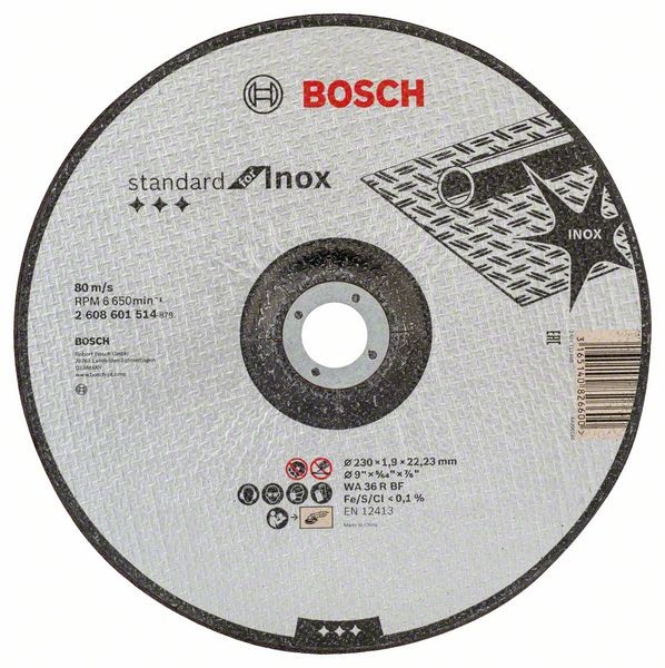 Bosch Trennscheibe gekröpft Standard Inox WA 36 R BF, 230 mm, 1,9 mm 2608601514