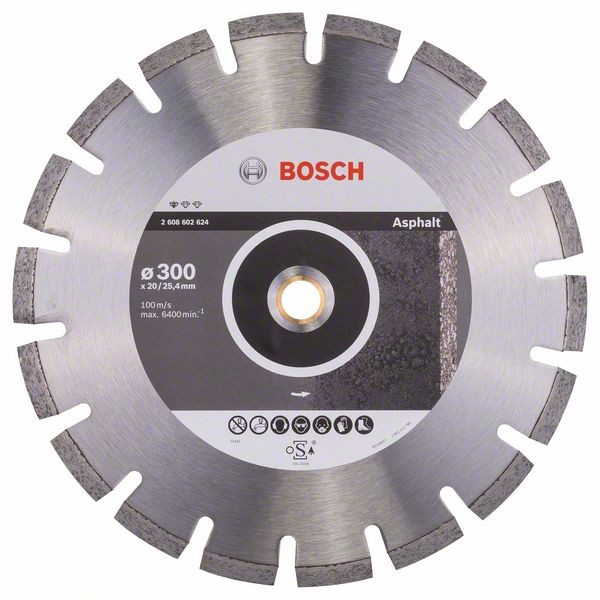 Bosch Diamanttrennscheibe Standard, 300 x 20,00/25,40 x 2,8 x 8 mm 2608602624