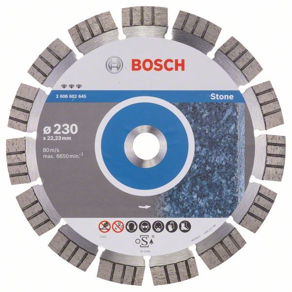 Bosch Diamanttrennscheibe Best for Stone, 230 x 22,23 x 2,4 x 15 mm 2608602645