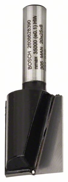 Bosch Nutfräser, 8 mm, D1 20 mm, L 24,6 mm, G 56 mm. Für Handfräsen 2608628390