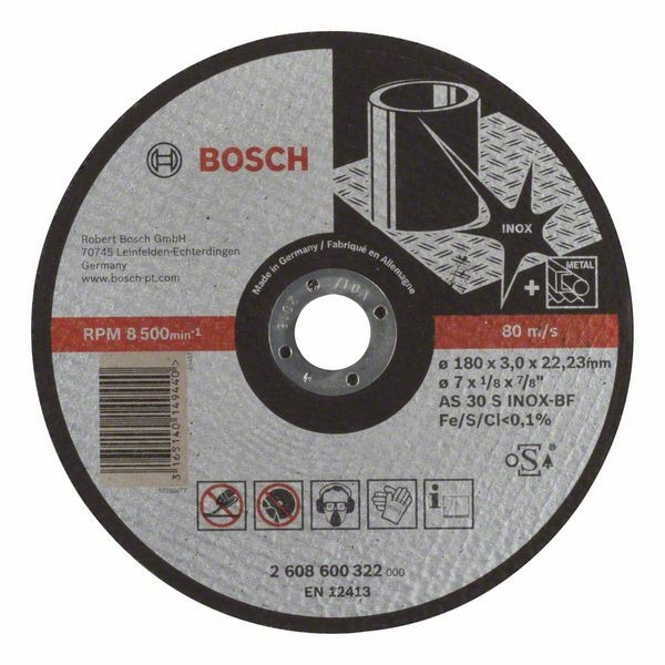 Bosch Trennscheibe gerade Expert Inox AS 30 S INOX BF, 180 mm, 3 mm 2608600322