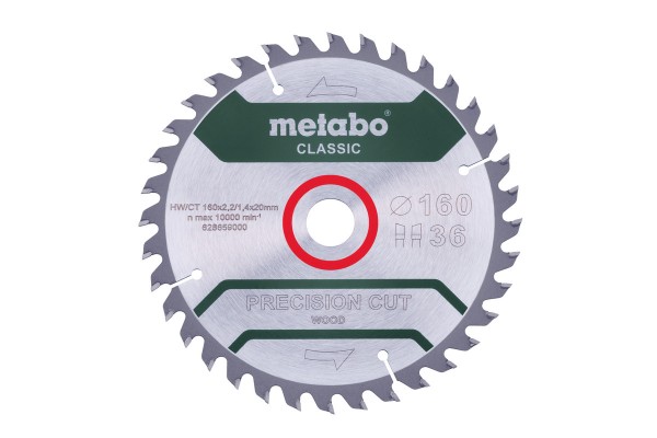 Metabo PrecisionCutClassic 160x20 36WZ 10° /B, 628659000