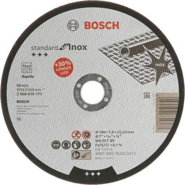 Bosch Trennscheibe Standard for Inox, Durchmesser 180 mm 2608619771