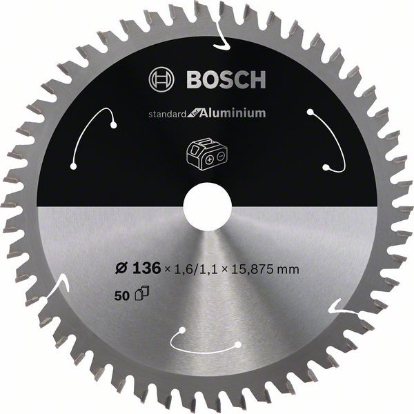 Bosch Akku-Kreissägeblatt Standard, 136 x 1,6/1,1 x 15,875, 50 Zähne 2608837753