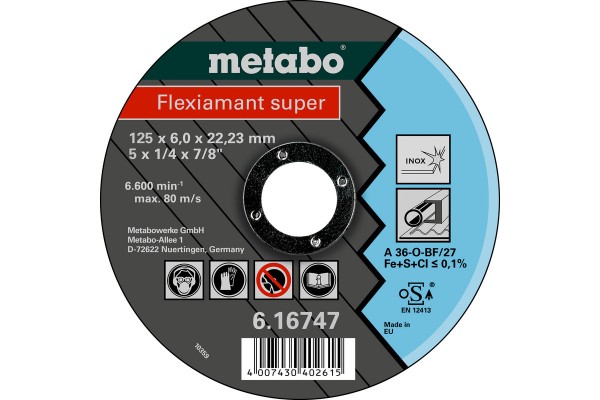 Metabo Flexiamant super 125x6,0x22,2 Inox, 616747000