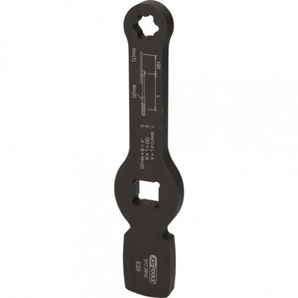 KS Tools 3/4&quot; Schlag-Torx-E-Schlüssel mit 2 Schlagflächen, E20, 517.0910