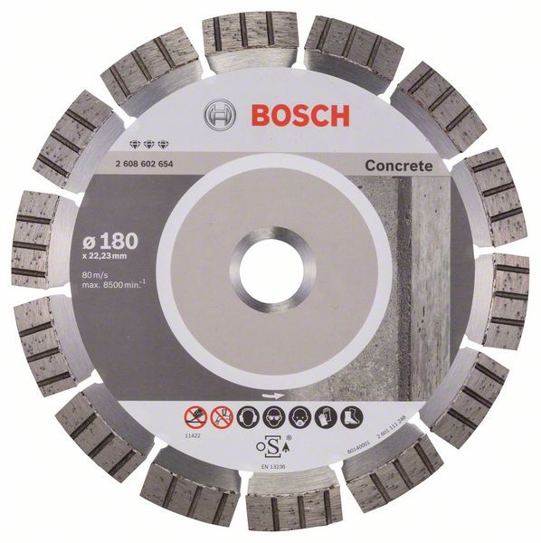 Bosch Diamanttrennscheibe Best for Concrete, 180 x22,23 x 2,4 x 12 mm 2608602654