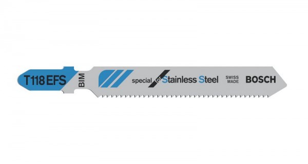Bosch Stichsägeblatt T 118 EFS Basic for Stainless Steel, 5er-Pack 2608636497