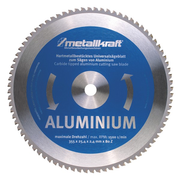 Metallkraft Sägeblatt für Aluminium Ø 355 x 2,4 x 25,4 mm, 3853502