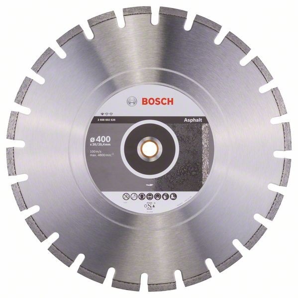 Bosch Diamanttrennscheibe Standard, 400 x 20,00/25,40 x 3,6 x 8 mm 2608602626
