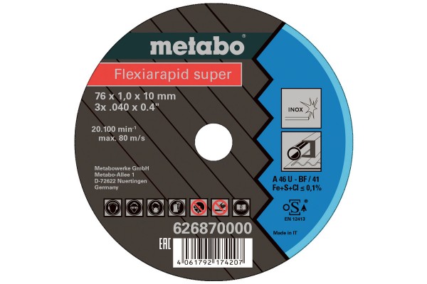 Metabo 5 Flexiarapid super 76x1,0x10 mm Inox, 626870000