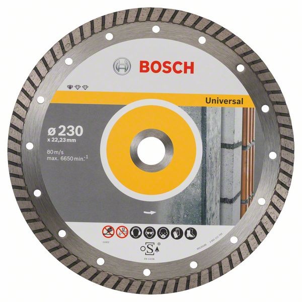 Bosch Diamanttrennscheibe Turbo, 230x22,23x2,5x10 mm, 1er-Pack 2608602397