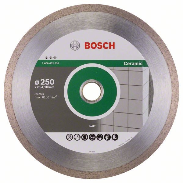 Bosch Diamanttrennscheibe Best Ceramic, 250 x 30/25,40 x 2,4 x 10 mm 2608602638
