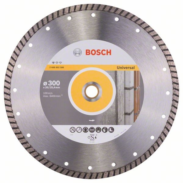 Bosch Diamanttrennscheibe Turbo, 300 x 20,00/25,40 x 3 x 10 2608602586