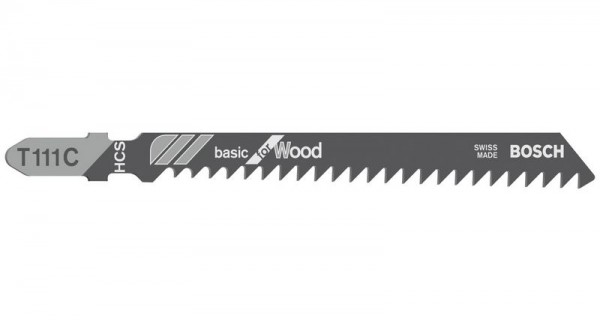 Bosch Stichsägeblatt T 111 C Basic for Wood, 100er-Pack 2608637878