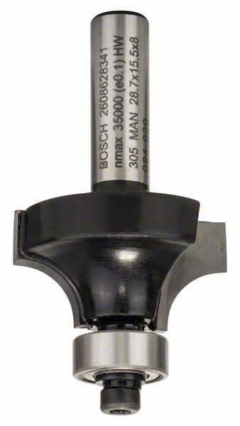 Bosch Abrundfräser, 8 mm, R1 8 mm, L 15,2 mm, G 53 mm 2608628341