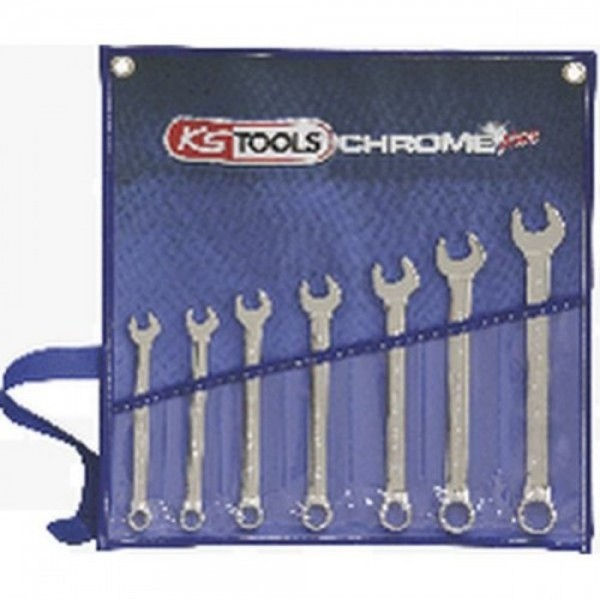 KS Tools CHROME+ Doppelmaulschluessel-Satz,7-tlg.8x9-20x22mm, 518.0747