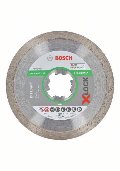 Bosch X-LOCK Diamanttrennscheibe for Ceramic 110 x 22,23 x 1,6 x 7,5 2608615136
