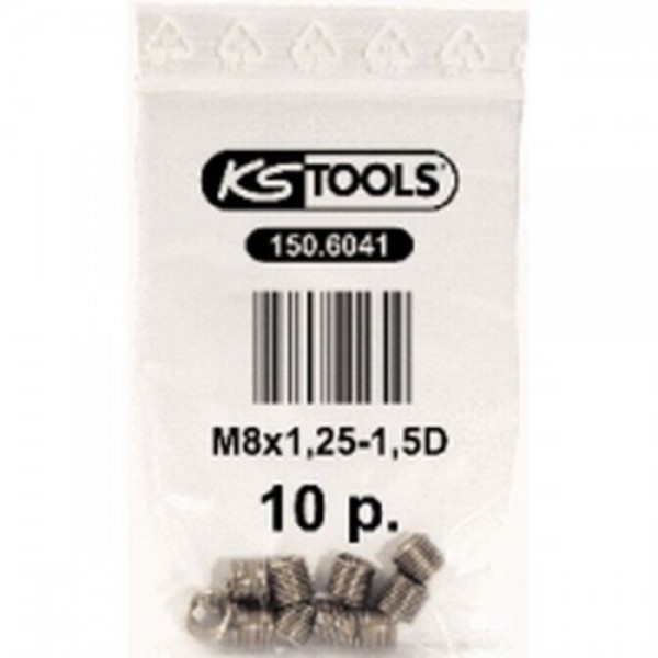 KS Tools Gewindeeinsatz M8x1,25,L=10,8mm,10-Pack, 150.6041