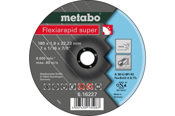 Metabo Flexiarapid super 180x1,6x22,23 Inox, 616227000
