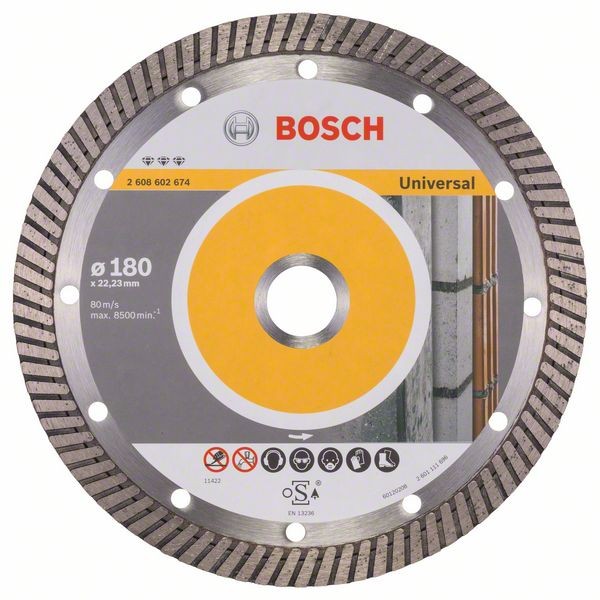 Bosch Diamanttrennscheibe Best for Turbo, 180 x 22,23 x 2,5 x 12 mm 2608602674
