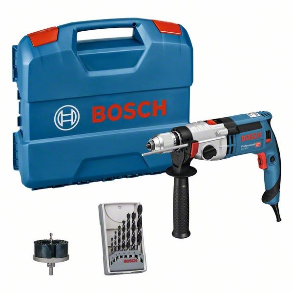 Bosch Schlagbohrmaschine GSB 24-2, mit 7-teiligem Holzbohrer-Set, 060119C802