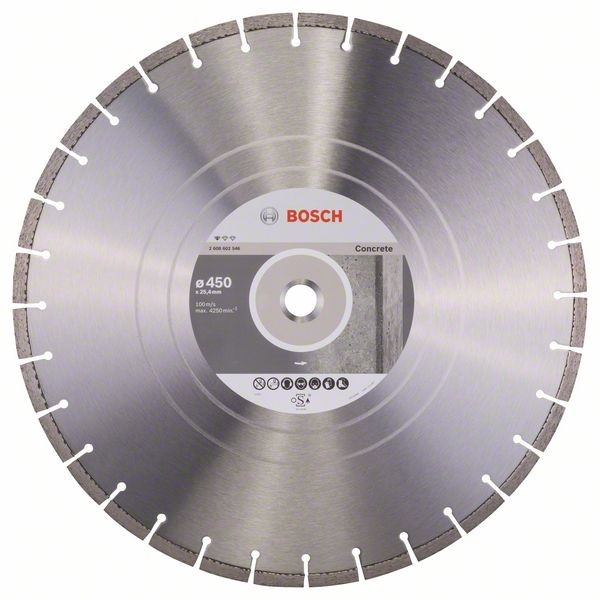 Bosch Diamanttrennscheibe for Concrete, 450 x 25,40 x 3,6 x 10 mm 2608602546