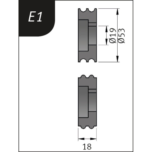Metallkraft Biegerollensatz Typ E1, Ø 53 x 19 x 18 mm, 3880121